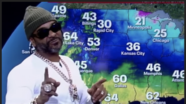 Jim Jones Presents Weather Report On New York News Channel