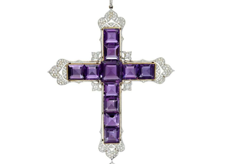 Kim Kardashian Spends $197,453 At Auction To Purchase A Well-Known Princess Diana Amethyst Cross Pendant