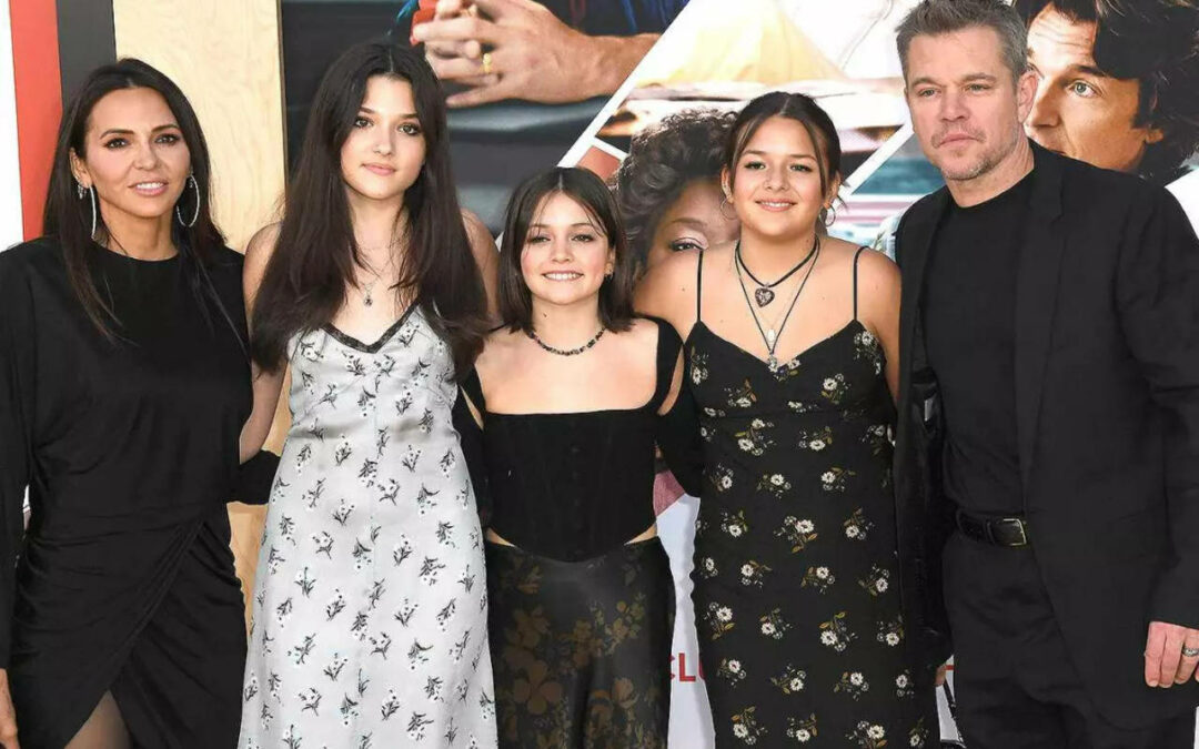 Matt Damon Makes A Surprising Appearance With His Three Daughters At The Premiere Of ‘Air’