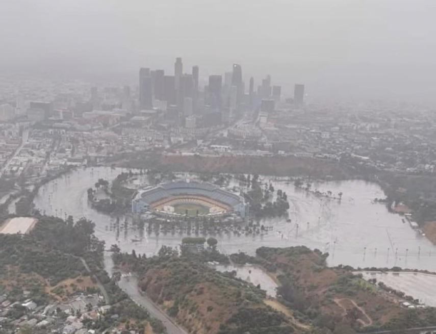 Dodger Stadium Is Burned In Water By Hurricane Hilary