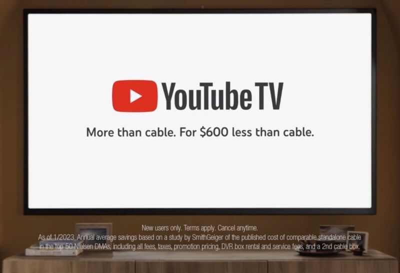 After Receiving A Complaint From Spectrum, YouTube TV Decided To Stop Saying That It Was “$600 Less Than Cable”