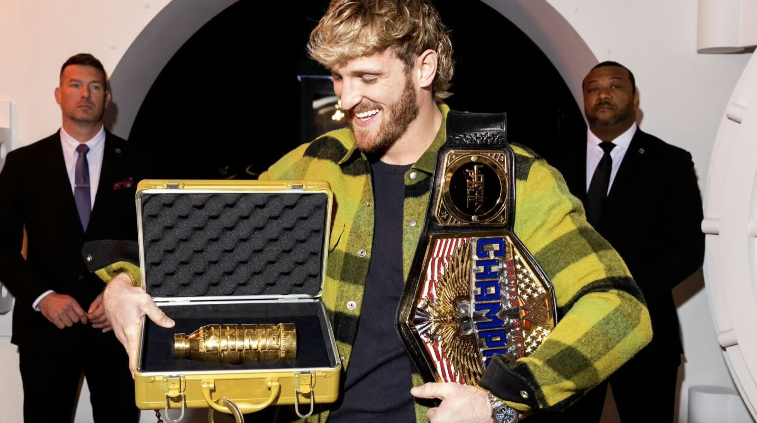 Logan Paul Stands By As A $500,000 Gold Prime Bottle Is Destroyed After A Fan Fails To Win It