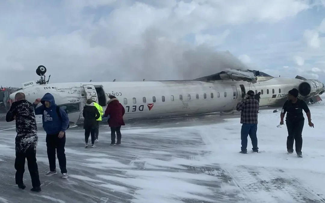 A Plane Operated By Delta Airlines Crashes And Turns Upside Down